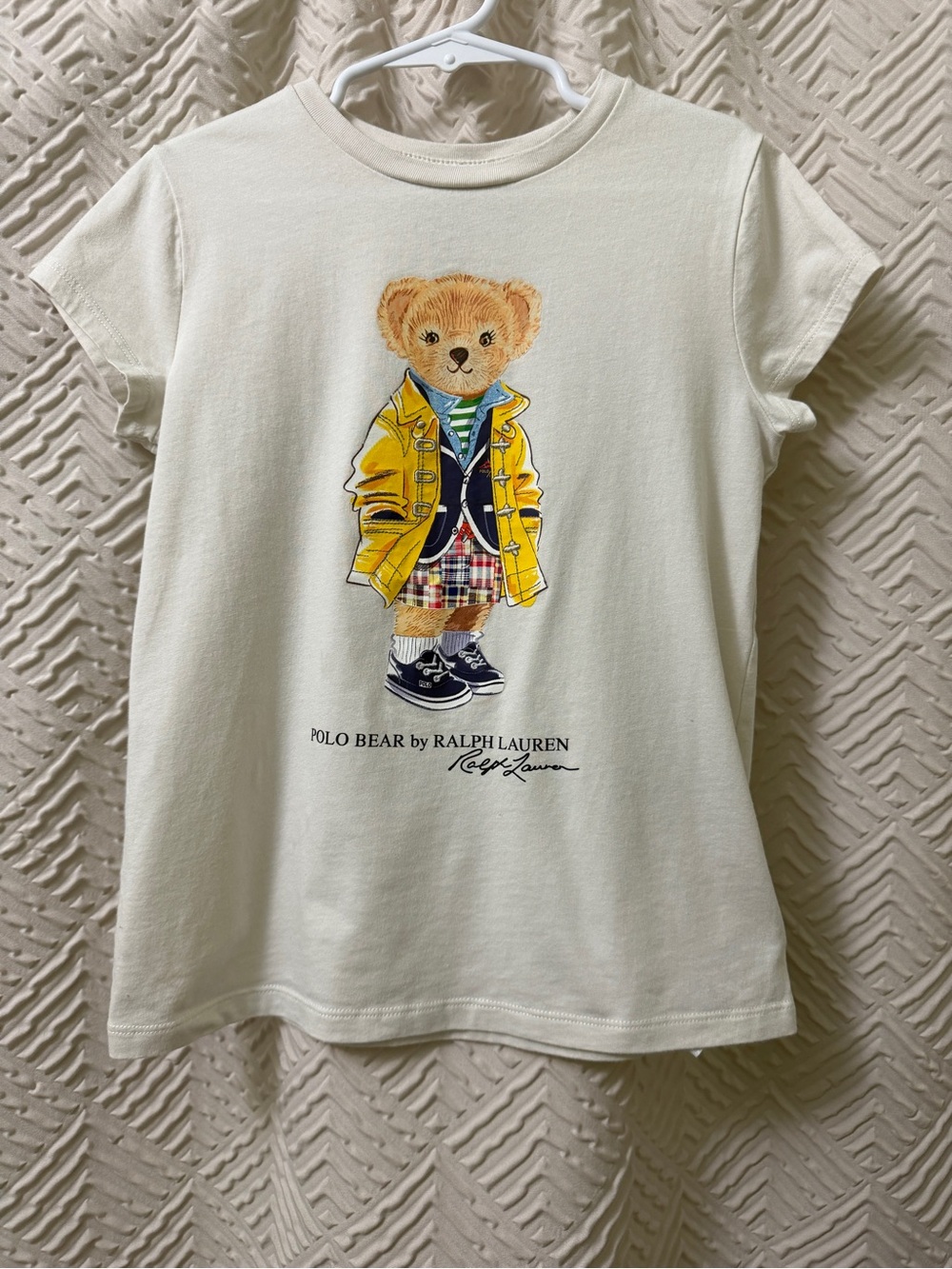 Ralph Lauren Kids Polo Bear Graphic Tee - Cream Sz S (7)